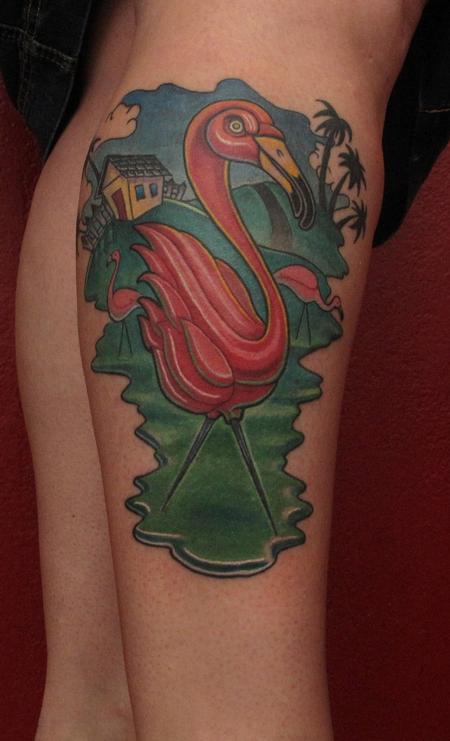 Robert Hendrickson - Lawn flamingo tattoo 
